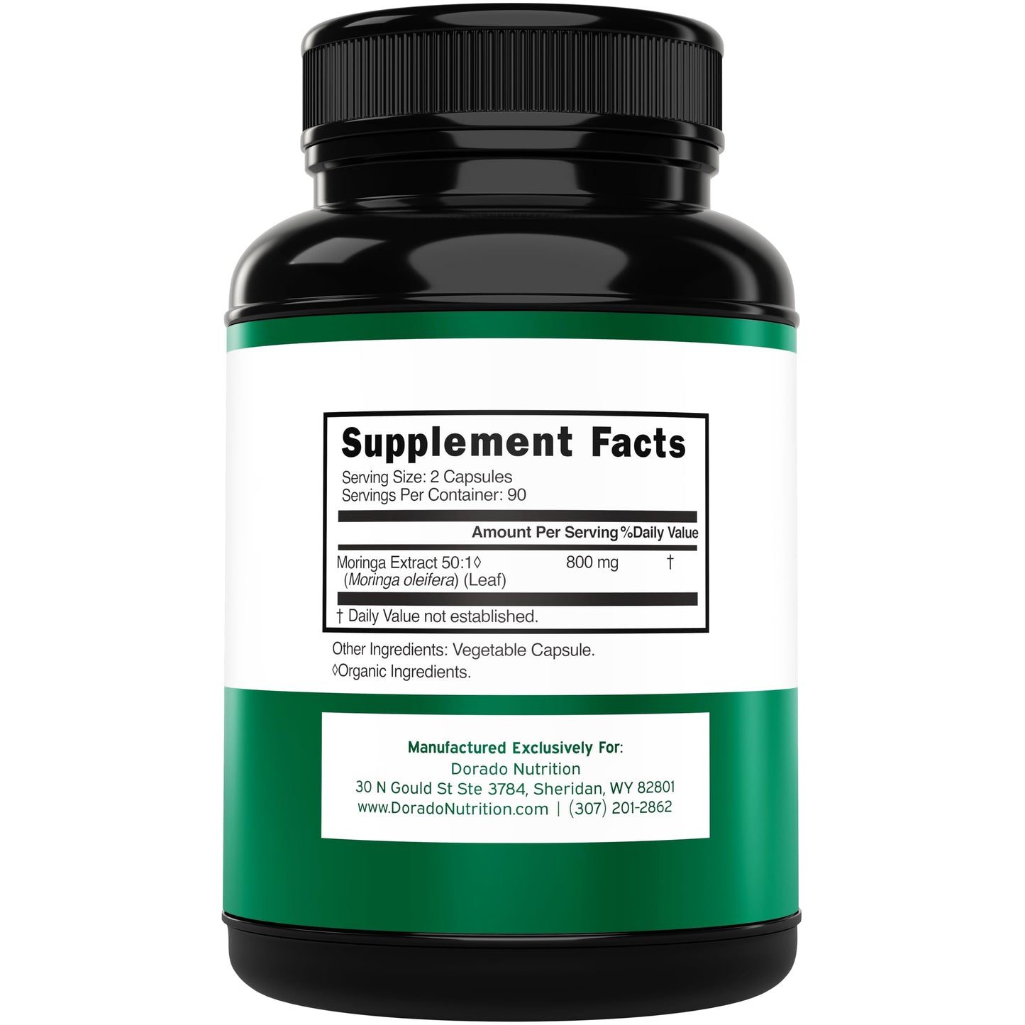Organic Moringa Capsules 40,000mg | 180 Capsules | 3 Month Supply | Vegan, Non-GMO, USA Made