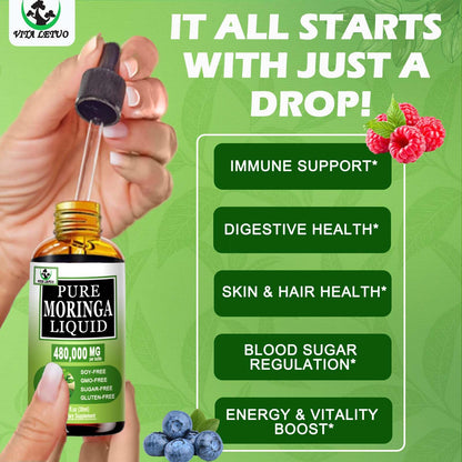 Organic Moringa Liquid Drops - Energy, Immunity & 6X Absorption