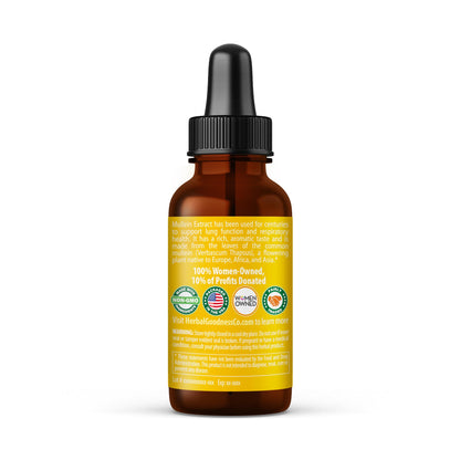 Herbal Goodness Mullein Leaf Extract – 15X Strength Mullein Tincture 1oz for Lungs Detox, Respiratory Support & Digestive Health