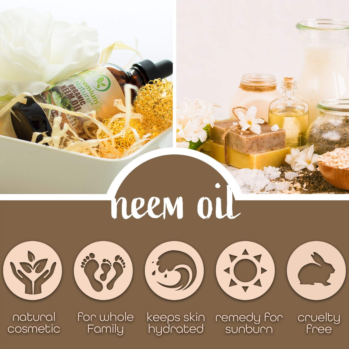 Organic Neem Oil 100% Pure Cold-Pressed – Skin, Hair & Plants (4 oz)