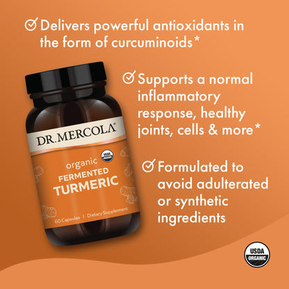 Dr. Mercola Organic Fermented Turmeric – 370 mg, 60 Capsules