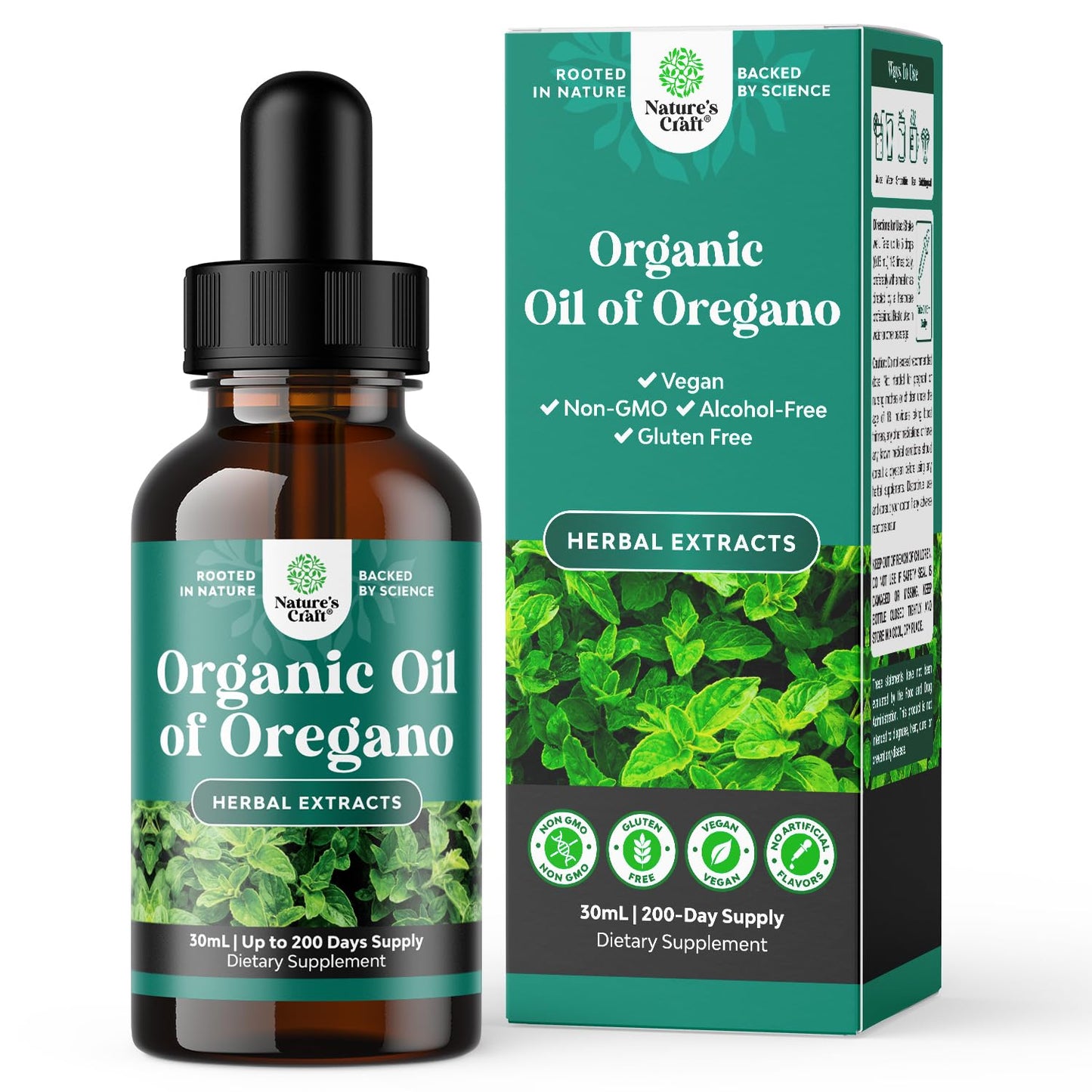Organic Oregano Oil Drops - Super Concentrated Carvacrol 60% for Digestion & Immune Support - 30 mL