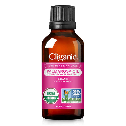 Cliganic Palmarosa Essential Oil – USDA Organic, 1oz, 100% Pure