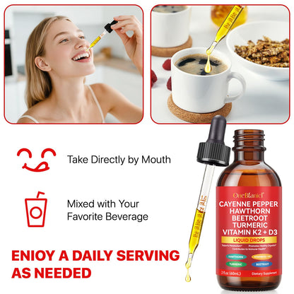 Cayenne Pepper Drops Liquid 2-Pack with Turmeric Curcumin & Ginseng (4 oz)