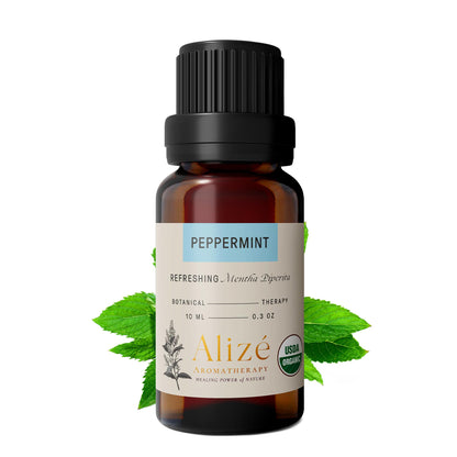Organic Peppermint Essential Oil - 10ml | USDA Organic, 100% Pure & Natural | Diffuser & Aromatherapy