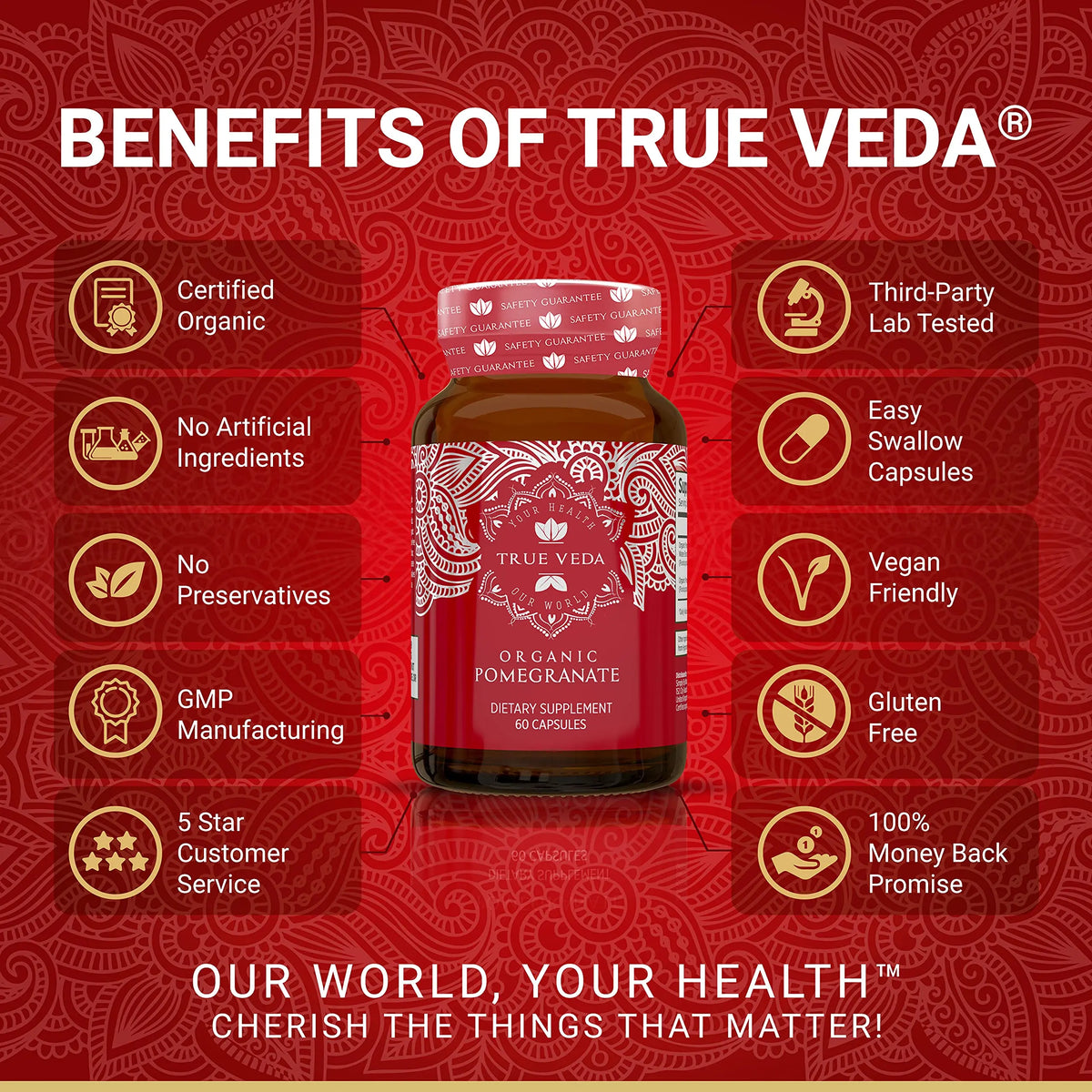 True Veda Organic Pomegranate Extract Supplement – USDA Organic, 60 Vegan Capsules BritishVita | Premium UK Vitamins & Wellness Supplements