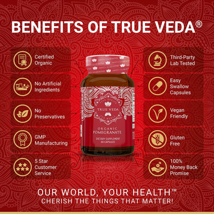 True Veda Organic Pomegranate Extract Supplement – USDA Organic, 60 Vegan Capsules BritishVita | Premium UK Vitamins & Wellness Supplements