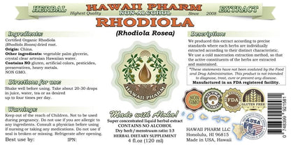 Rhodiola Alcohol-Free Liquid Extract | Organic Rhodiola Glycerite 2 fl oz