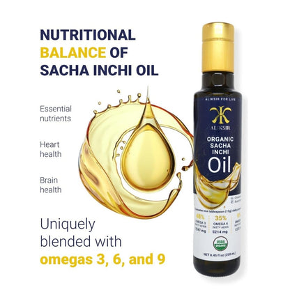Organic Sacha Inchi Oil – Amazonian Seed, Extra Virgin, Cold-Pressed | High Omega-3 & 100% Natural
