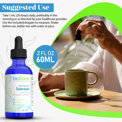 Biotrace Elemental Selenium 100mcg Liquid Drops 60ml | Magnesium & Trace Minerals