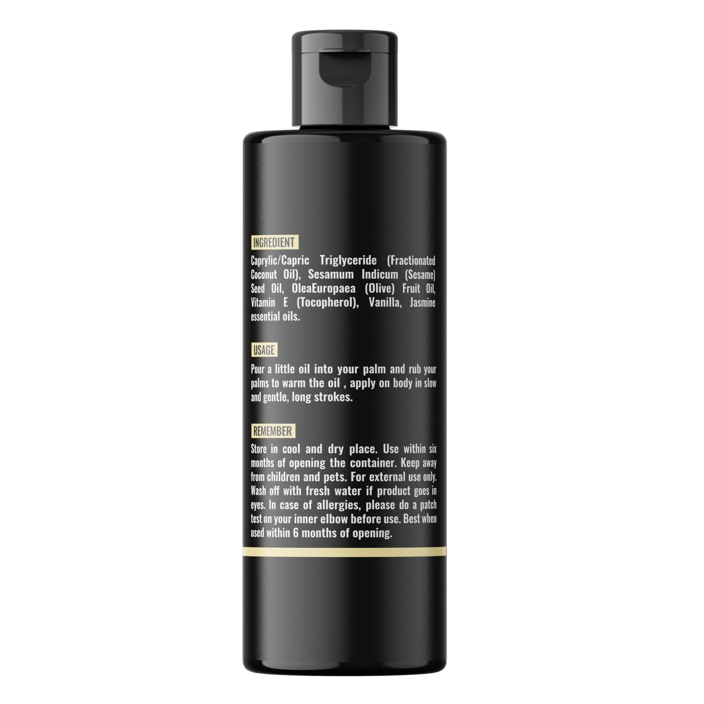 Organic Sensual Delights Vanilla Massage Oil - No Stain & Non-Sticky | Fractionated Coconut Oil, Jasmine