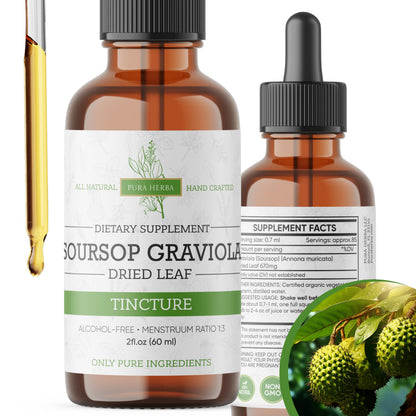 Organic Soursop Extract – Graviola Drops (Soursop Tincture) 2 fl oz