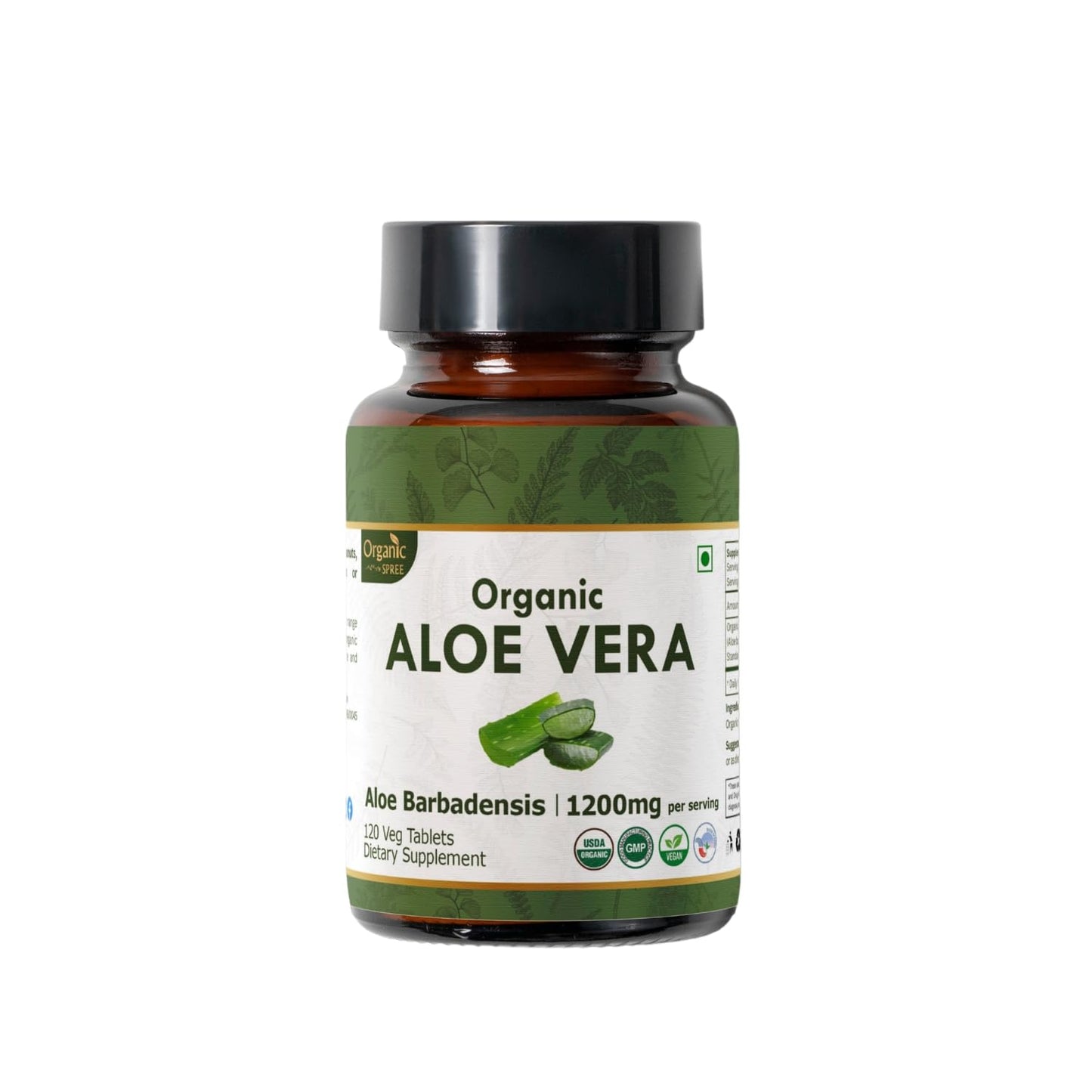 Organic Spree Aloe Vera Tablets | USDA Organic Aloe Barbadensis | Supports Digestion & Skin Health