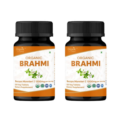 Organic Spree Brahmi Bacopa Monnieri 120 Tabs – USDA Organic – Focus & Memory – Pack of 2 BritishVita | Premium UK Vitamins & Wellness Supplements
