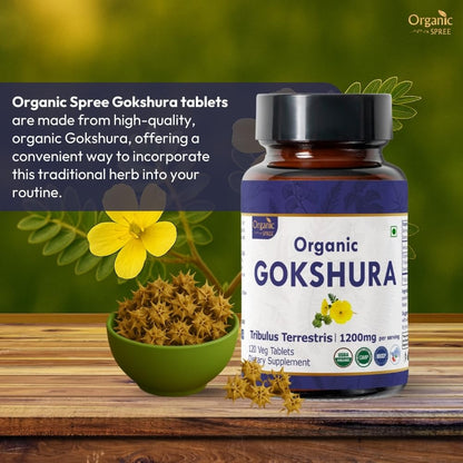 Organic Spree Gokshura 120 Tablets – Tribulus Terrestris | USDA Organic Certified