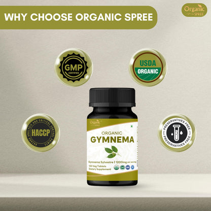 Organic Spree Gymnema 120 Tablets – USDA Organic Gymnema Sylvestre