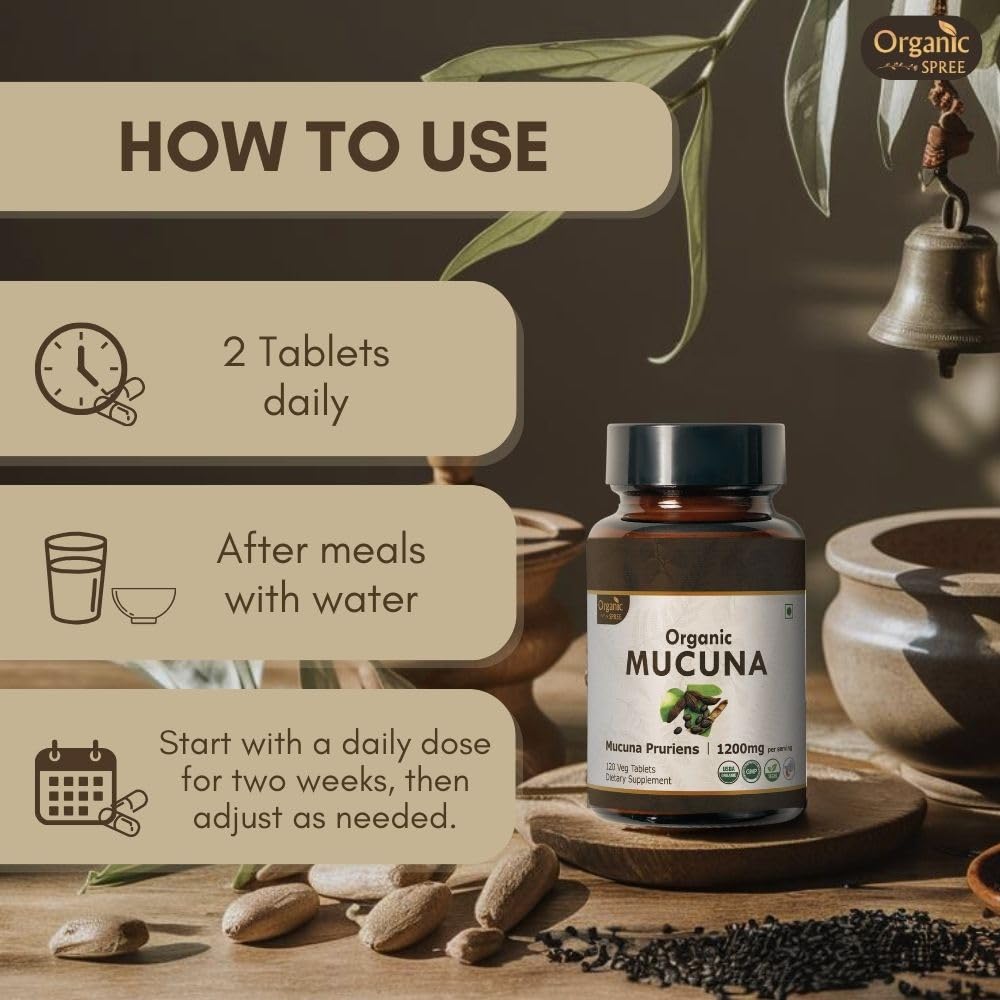Organic Spree Mucuna 120 Tablets – USDA Organic Mucuna Pruriens
