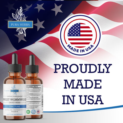 Organic Sweet Wormwood Liquid Drops - Parasite Cleanse & Gut Detox (Vegan, Alcohol-Free, Made in USA, 2 Fl Oz)