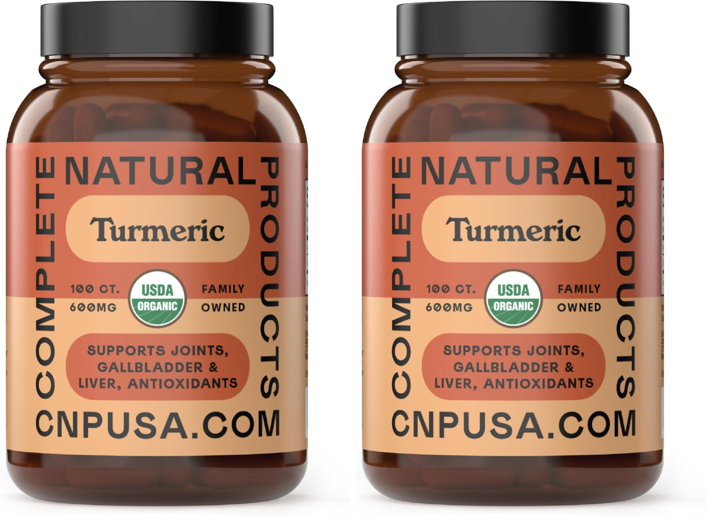 Organic Turmeric Capsules 600mg | Pure Curcumin 100 Capsules (Pack of 2) - Liver & Joint Support