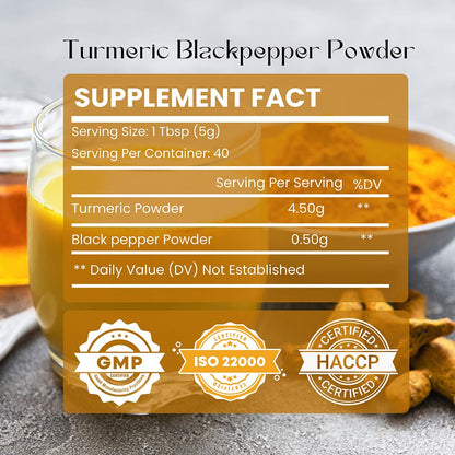 Turmeric Curcumin Powder with Black Pepper – Golden Milk Latte Mix (Organic)