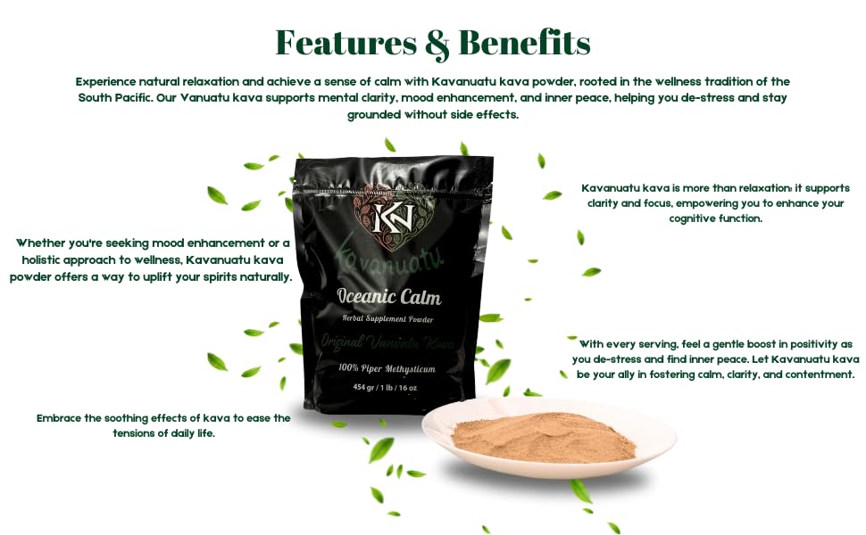 KAVANUATU Noble Kava Powder – Organic, Vegan, Non-GMO (8oz)
