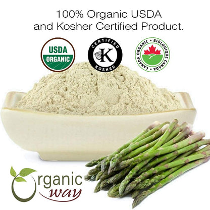 Organic Way Shatavari Powder (Asparagus racemosus) - Kosher & USDA Certified | Vegan, Non-GMO & Gluten Free | 100% Raw from India (4 oz)