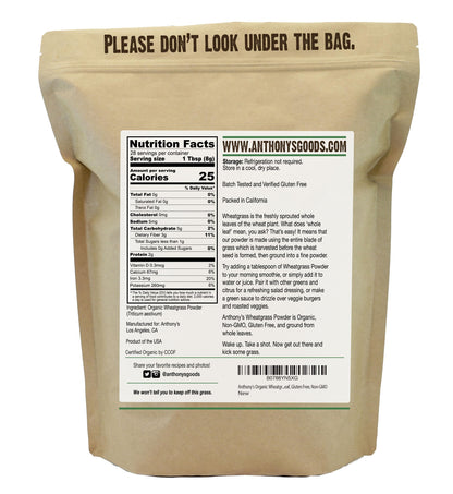 Anthony's Organic Wheatgrass Powder - 8 oz, USA Grown | Gluten Free, Non-GMO