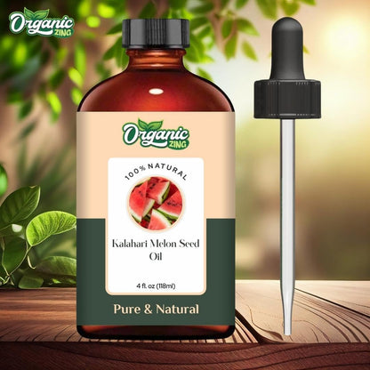 Organic Zing Kalahari Melon Seed Oil | Pure Carrier Oil for Skincare, Haircare & Massage - 118ml