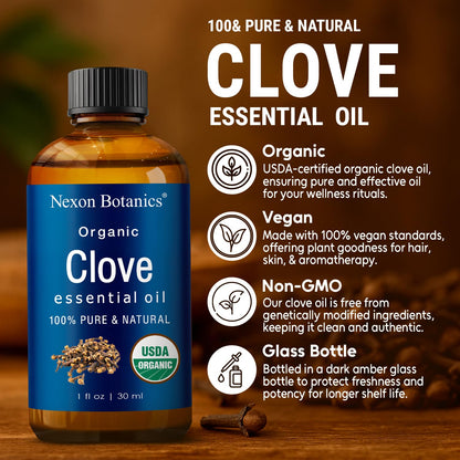 Organic Clove Essential Oil 30 ml – Nexon Botanics | Pure & Undiluted