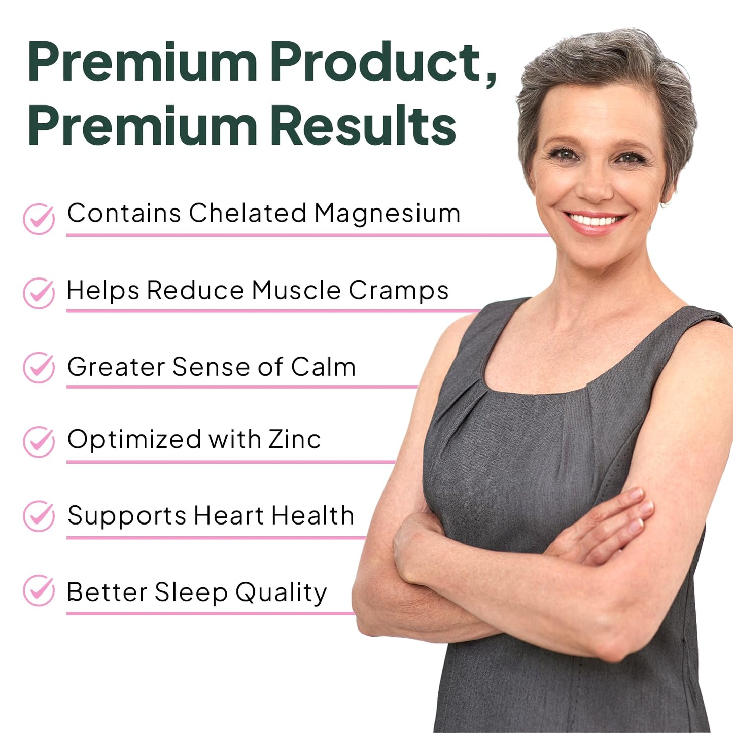 Organics Ocean Magnesium Glycinate with Zinc – Maximum Strength Chelated Magnesium (90 Capsules)