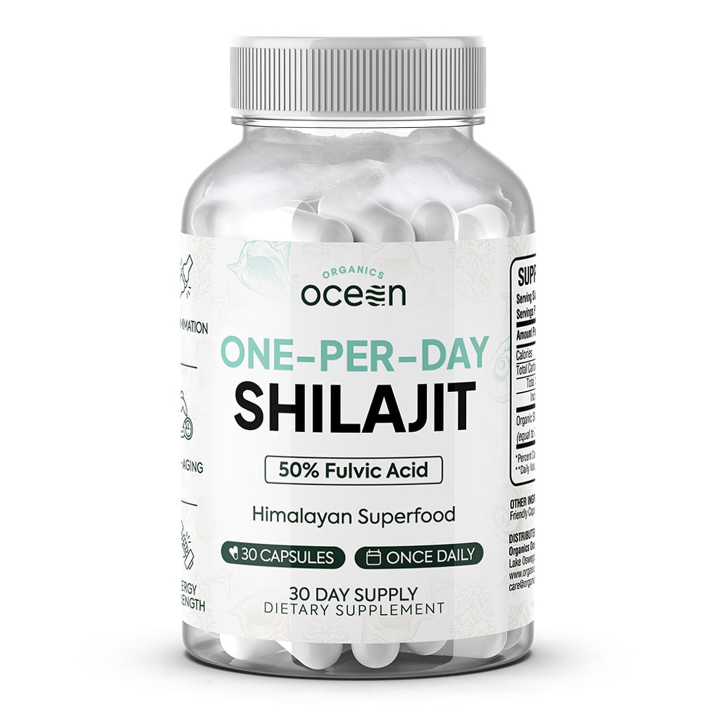 Organics Ocean One-Per-Day Shilajit Capsules – Age-Defying, Bone Strength & Hormone Support