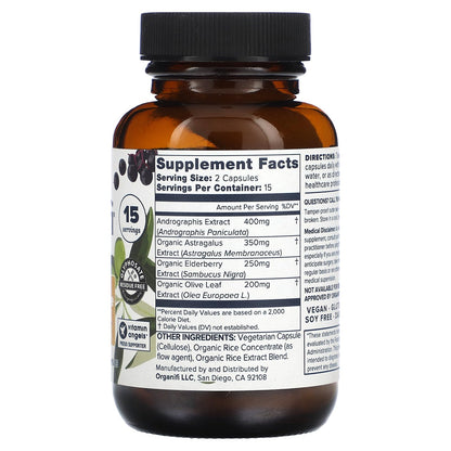 Organifi Critical Immune – Immune Support Blend with Elderberry, Andrographis & Astragalus (30 Caps)