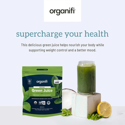 Organifi GO Packs: Green Juice - Organic Travel Greens Powder (30 Packs) BritishVita | Premium UK Vitamins & Wellness Supplements