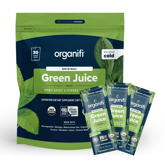Organifi GO Packs: Green Juice - Organic Travel Greens Powder (30 Packs) BritishVita | Premium UK Vitamins & Wellness Supplements