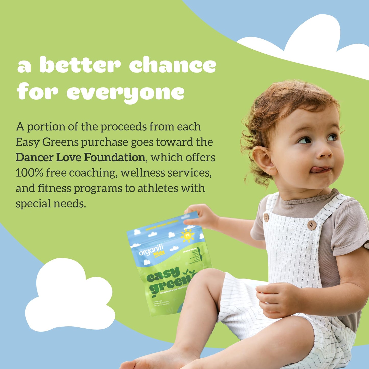Organifi Kids Easy Greens Probiotics - Veggie Superfood for Kids, 15 Servings
