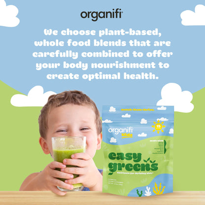 Organifi Kids Easy Greens Probiotics - Veggie Superfood for Kids, 15 Servings