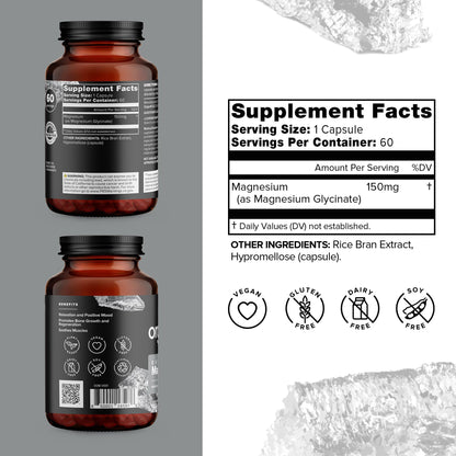 Organifi Essential Magnesium Glycinate 150mg | Bone & Muscle Health | 60 Vegan Capsules