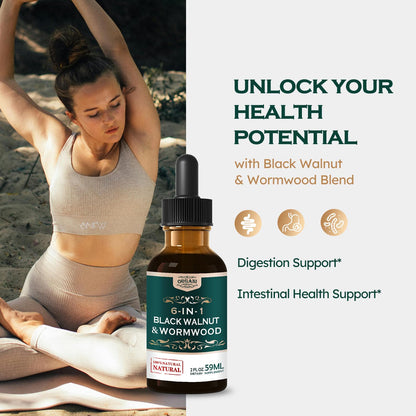 ORGANIHERBENCE Black Walnut & Wormwood Digestive Drops – 2oz | Digestive Support
