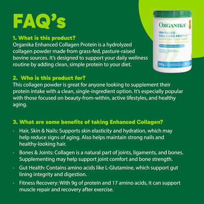 ORGANIKA Collagen Enhanced - 250 g | Grass-Fed, American Cattle
