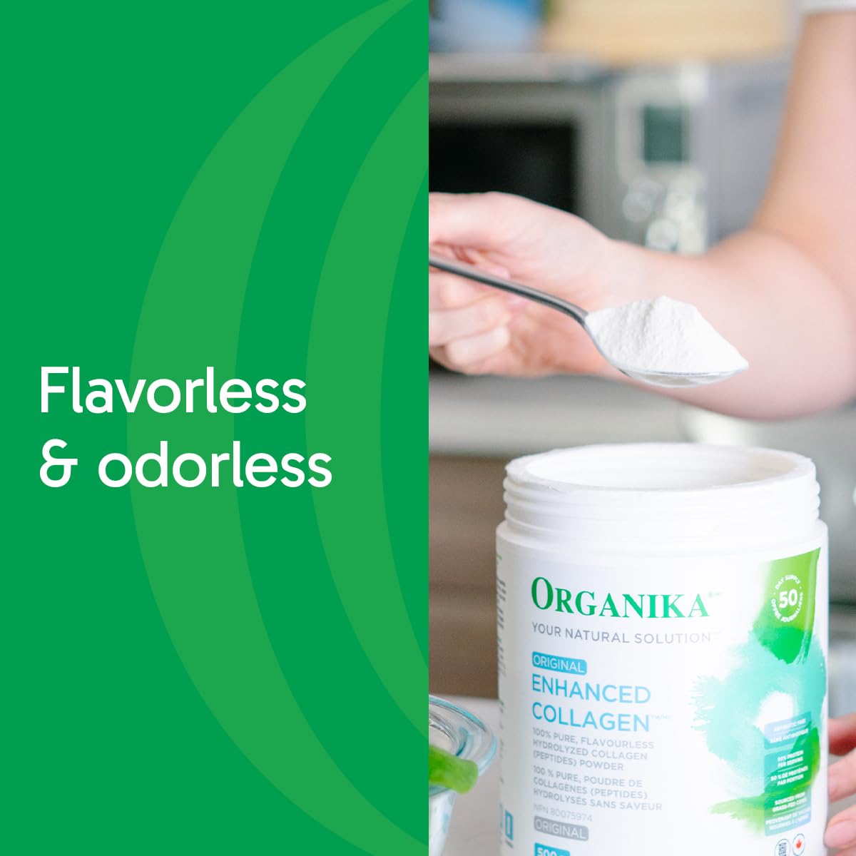 Organika Hydrolyzed Collagen Peptides Powder – Unflavored, Grass-Fed, Keto | 18 oz (25 Day Supply)