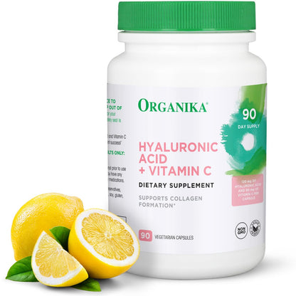 Organika Hyaluronic Acid + Vitamin C (90 Veg Capsules) – Joint Mobility & Skin Hydration