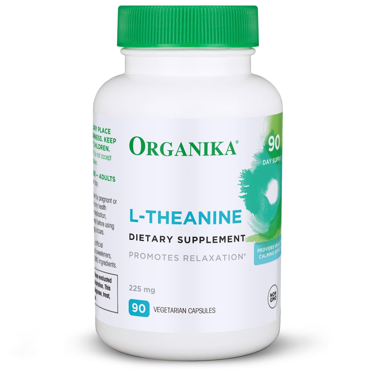 Organika L-Theanine Supplement 8 oz - 90 Capsules | 90 Day Calm & Focus