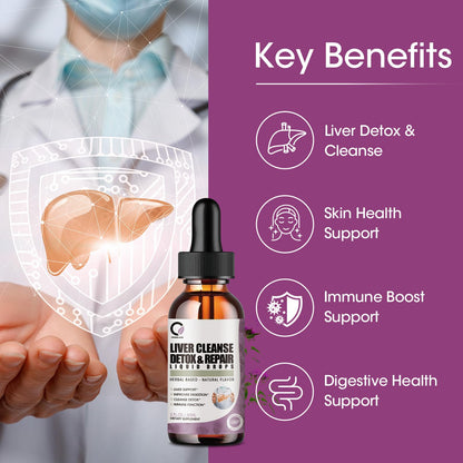 ORGEUOS 2 Pack Liver Cleanse Detox Drops – Milk Thistle & Artichoke Extract, 4 Fl Oz (Vegan)