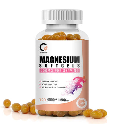 ORGEUOS Magnesium Glycinate 500mg Capsules – High Absorption, Non-GMO, Vegan, 120 Count