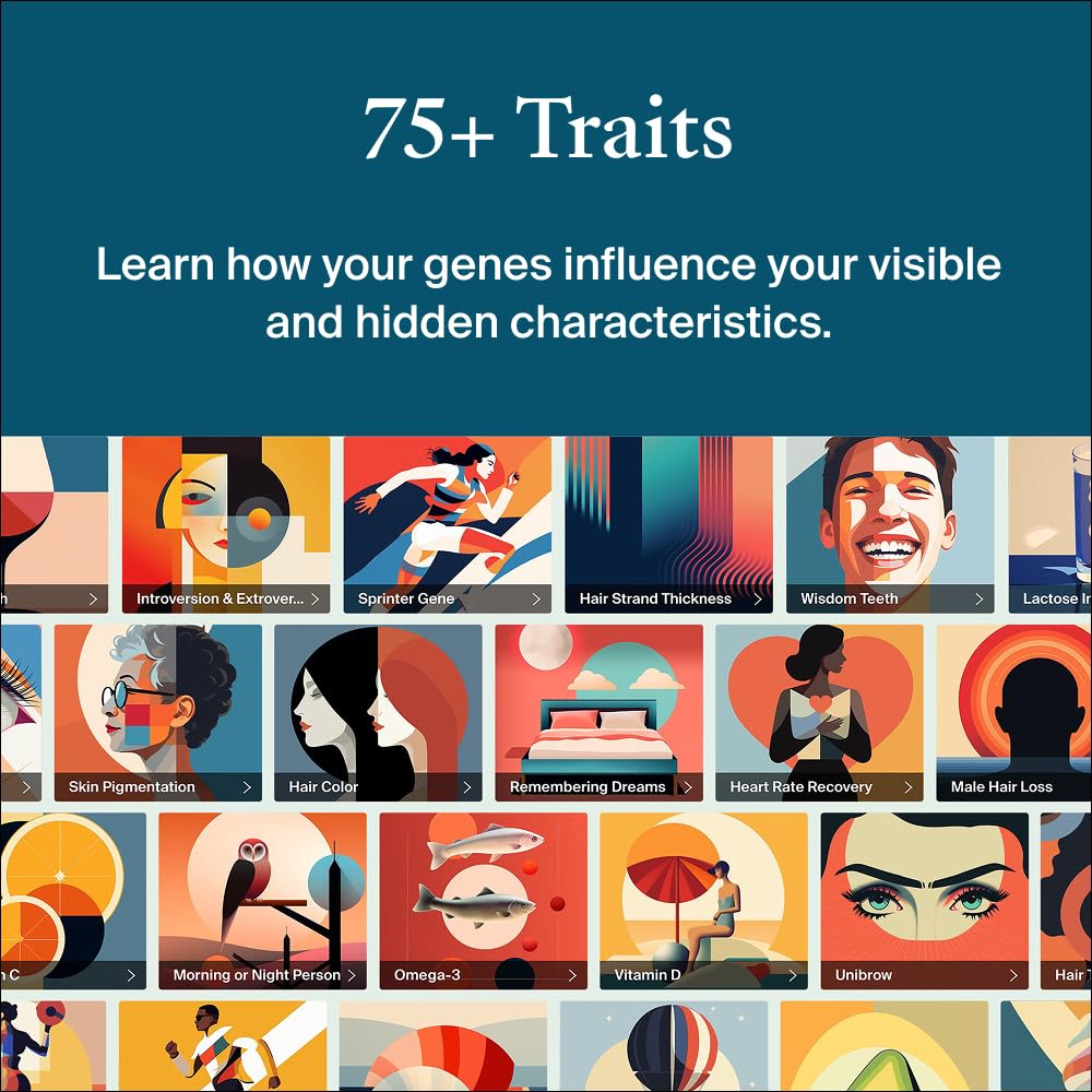 AncestryDNA + Traits Genetic Test Kit: Personalized Traits, DNA Ethnicity & Origins | Complete DNA Test & Ancestry Reports