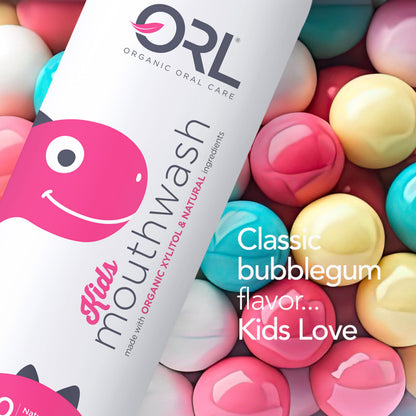 ORL Kids Natural & Organic Mouthwash – Fluoride & Alcohol Free | Clean, Whiten & Strengthen Enamel