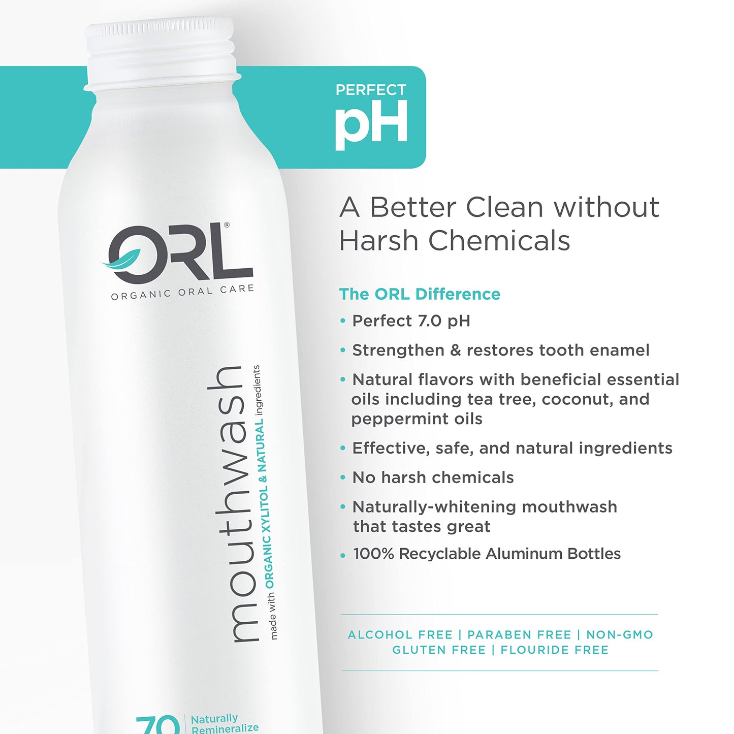 ORL Natural & Organic Mouthwash – Clean, Whiten Teeth, Strengthen Enamel