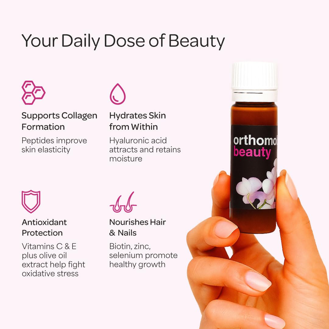 Orthomol Beauty – Women's Beauty Supplement | 7-Day Supply | Supports Hair, Skin & Nails | Collagen + Coenzyme Q10