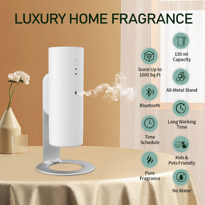 OscentPro Waterless Diffuser – Bluetooth Aroma Diffuser for Home & Office, 130ml, 1000 Sq Ft