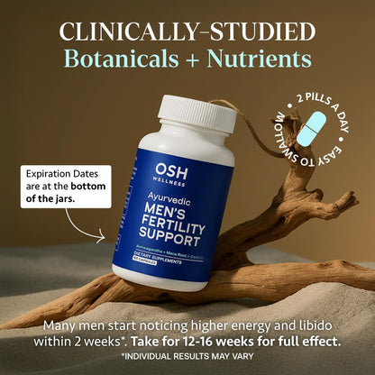 Osh Wellness Men's Fertility Support & Prenatal Vitamins – Ayurvedic Conception & Sperm Health